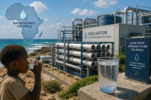 An illustration of advanced desalination of seawater. Photo credit - AI Generated