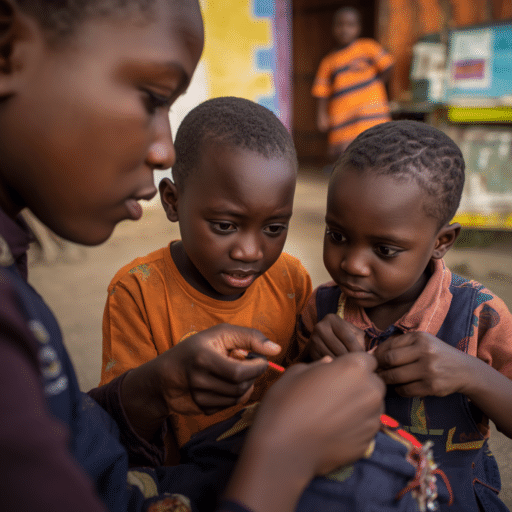 Children being taught a life lesson. Photo credit - AI Generated