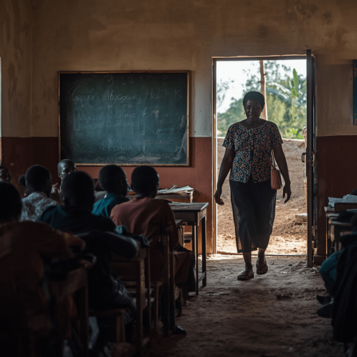 A teacher going on a strike. Photo credit - AI Generated