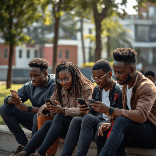 University students on the phones for information. Photo credit - AI Generated