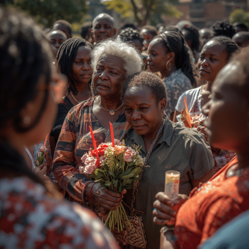 Community members mourning the deaths of women. Photo credit - AI Generated