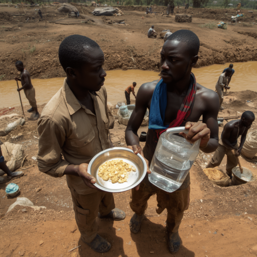Illegal gold mining destroying water sources. Photo credit - AI Generated