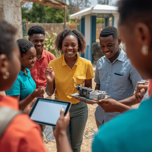Youth learning about digital entrepreneurship. Photo credit - AI Generated