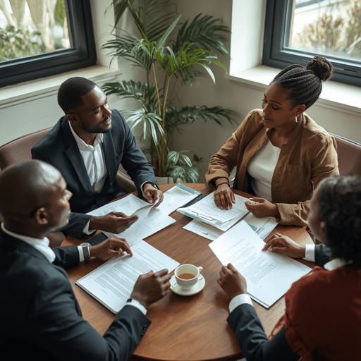 A married couple talking to legal representatives about their property. Photo credit - AI Generated