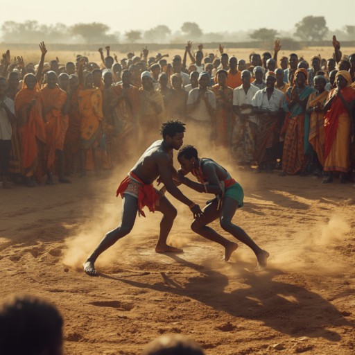 Two people wrestling. Photo credit - AI Generated