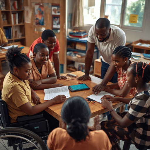 A learner with disabilities included in the learning process. Photo credit - AI Generated