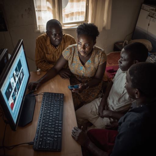 People trying to add an African language into the computer. Photo credit - AI Generated