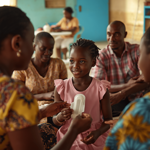 A girl getting informed about menstruation. Photo credit - AI Generated