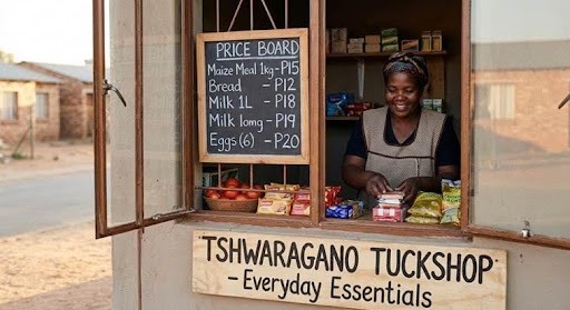 A tuckshop in the midst of economic hardship. Photo credit - AI Generated